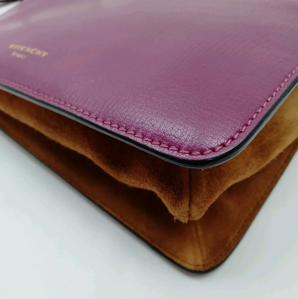 Givenchy Goatskin Suede Cross 3 Crossbody Bag Purple Chestnut - Picture 6 of 9